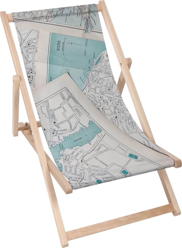 Sdraio Dreamroots Legno Faggio 130kg Old Maps - Sedia Pieghevole Giardino