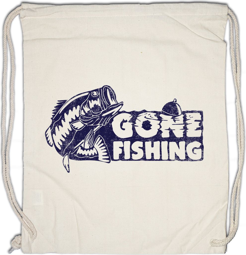 Urban Backwoods Gone Fishing, Turnbeutel, Farbe: Beige