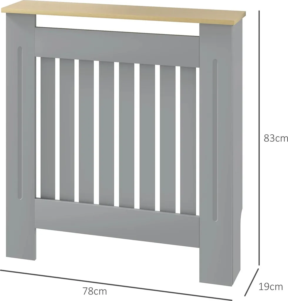 Cache-radiateur pour Salon et Chambre Gris - Meuble MDF 78 x 19 x 83 cm