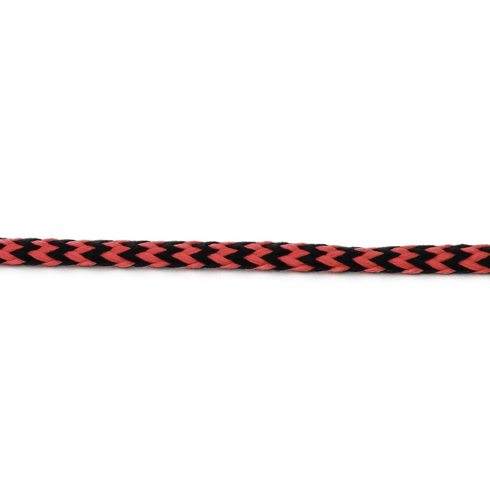 100m Polyester-Schnur 4mm mehrfarbig PES Kordel Polyesterkordel bunt, Farbe:schwarz/hellrot