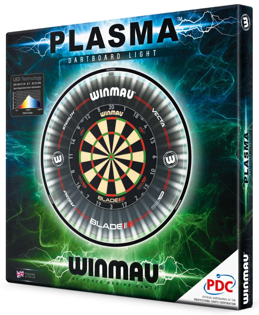 Éclairage LED pour cible de fléchettes Winmau Plasma en aluminium - 6