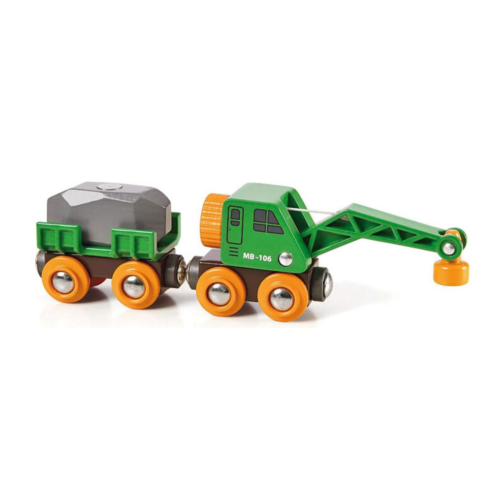 Brio Camion grue vert avec remorque Image du produit 