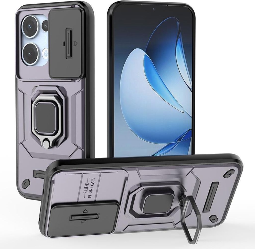 OPPO Reno13 5G Hülle - Coverup Ring Ständer Back Cover mit Kamera Schutz - Violett