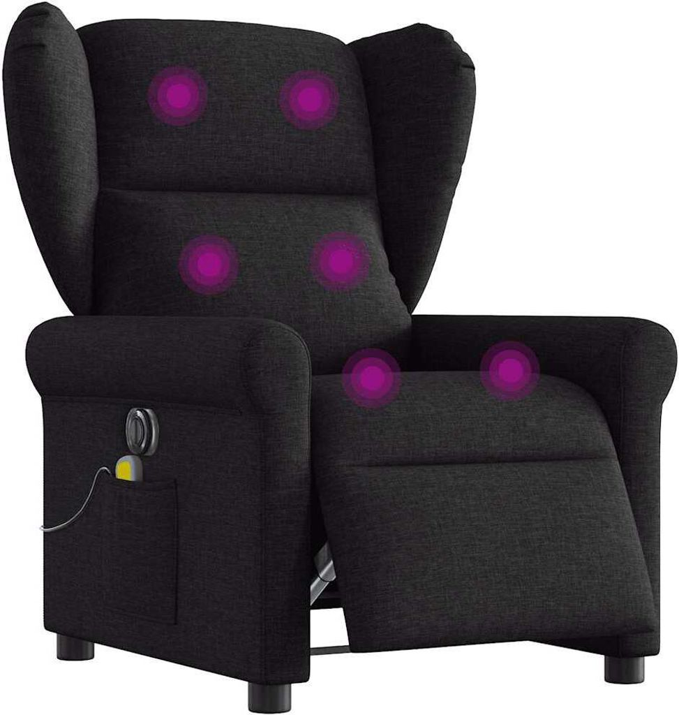 Massagesessel Elektrisch Schwarz Stoff