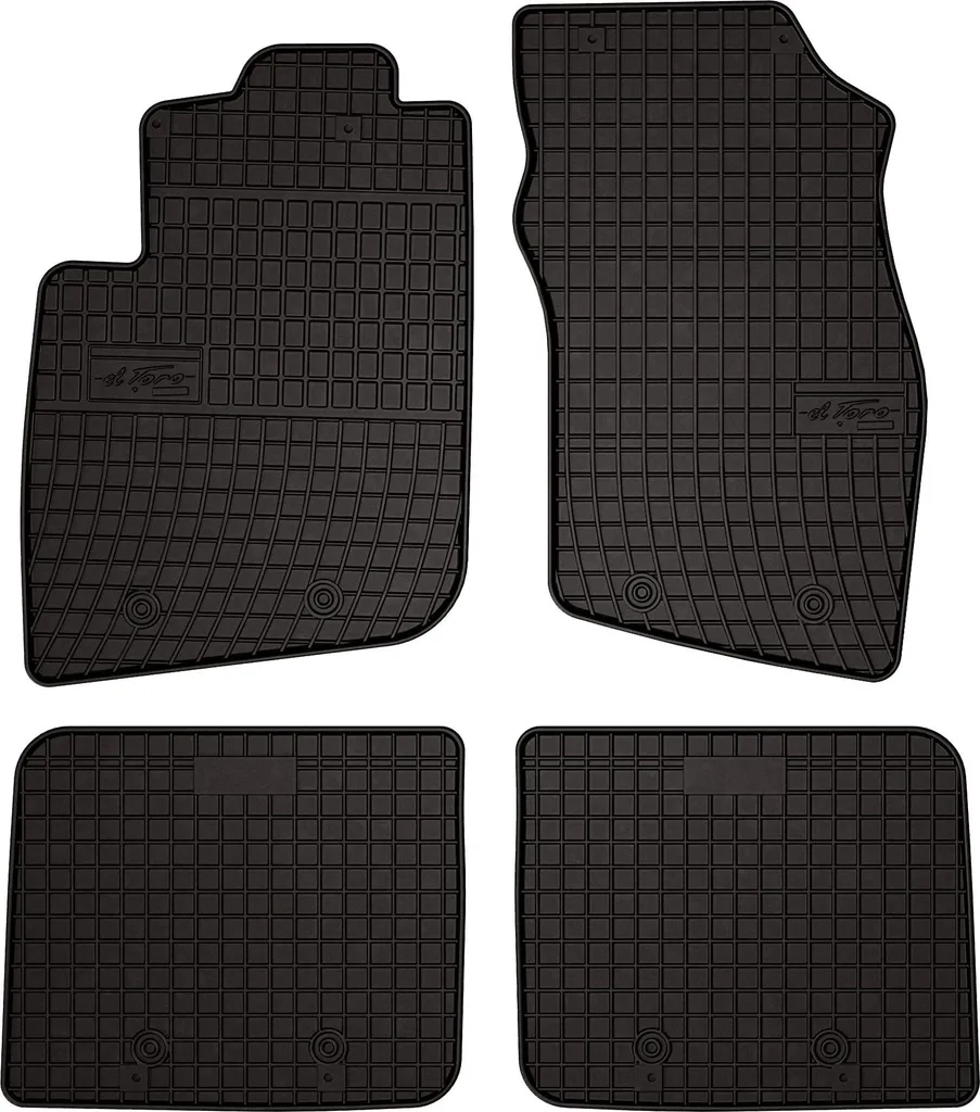 Tappetini auto in gomma adatto per Volvo V40 I (1995-2004, station wagon) neri, set 4 pz, con fissaggi