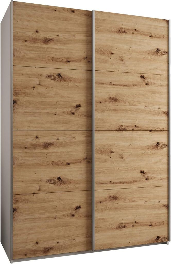MEBLE KRYSPOL LUX 1 Kleiderschrank - 245,5x170x64cm - Weiß, Artisan, Silber