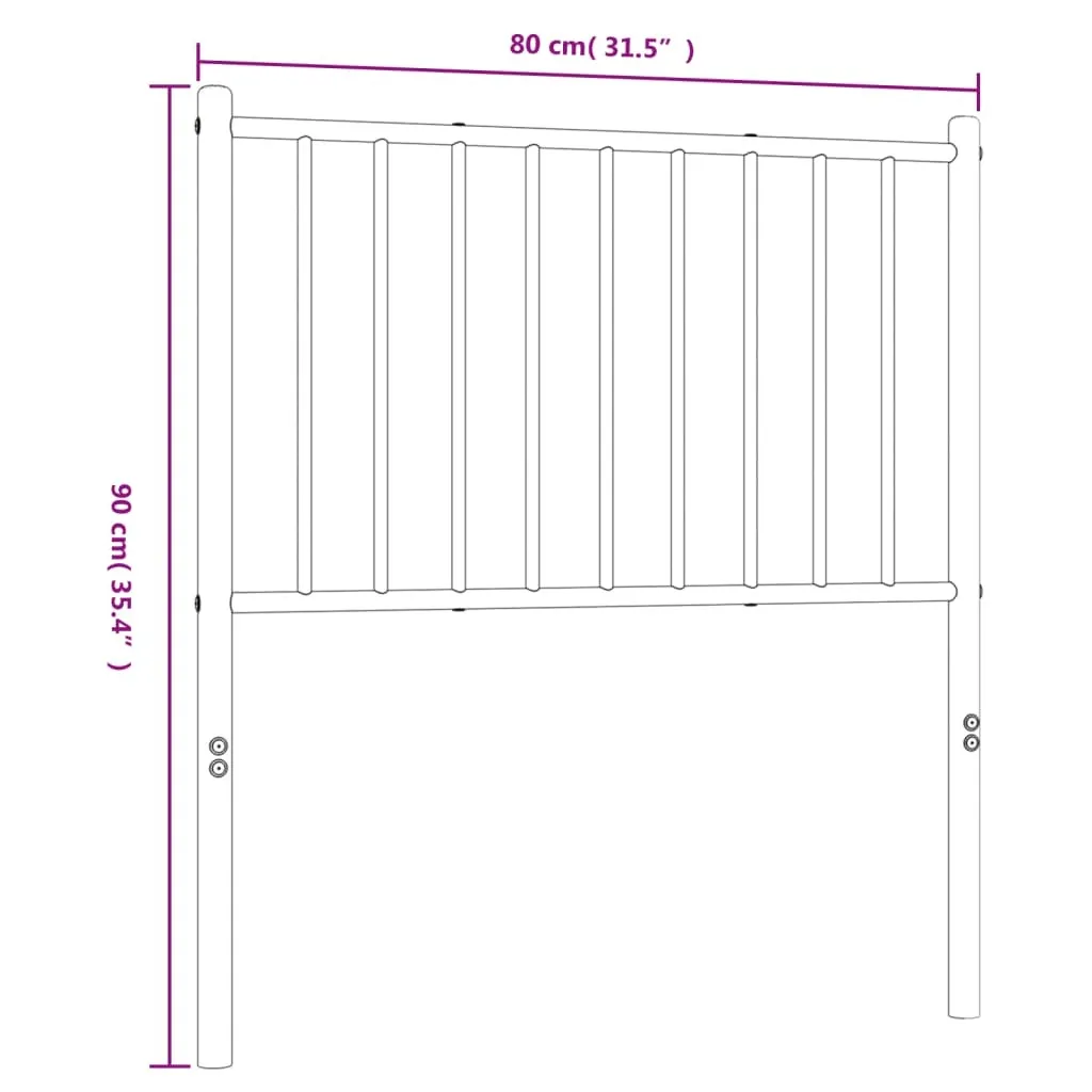Tête de lit 75 cm acier noir - Structure métal, design loft intemporel
