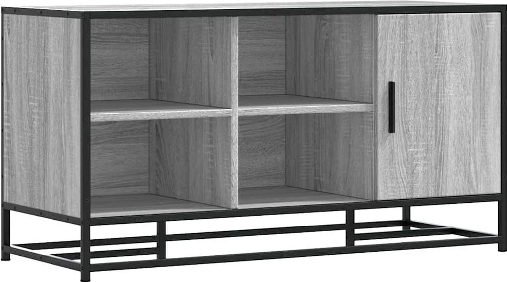 vidaXL Schuhbank Grau Sonoma 100x40x53,5 cm Holzwerkstoff und Metall