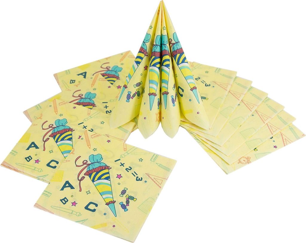 Oblique Unique 20 Servietten für Schuleinführung Schulanfang Einschulung Deko ABC Zuckertüte