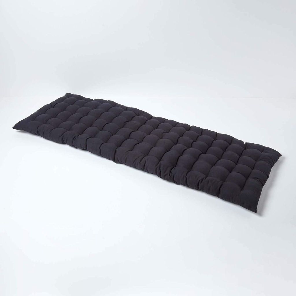 HOMESCAPES 3er Bankauflage schwarz 100% Baumwolle