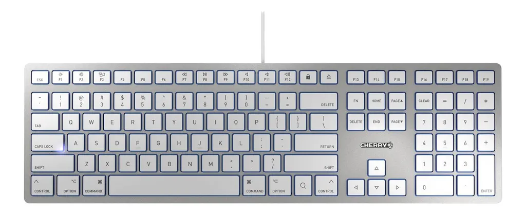 Clavier Mac Filaire Cherry KC 6000 Slim Design Ultra Fin Argent QWERTY