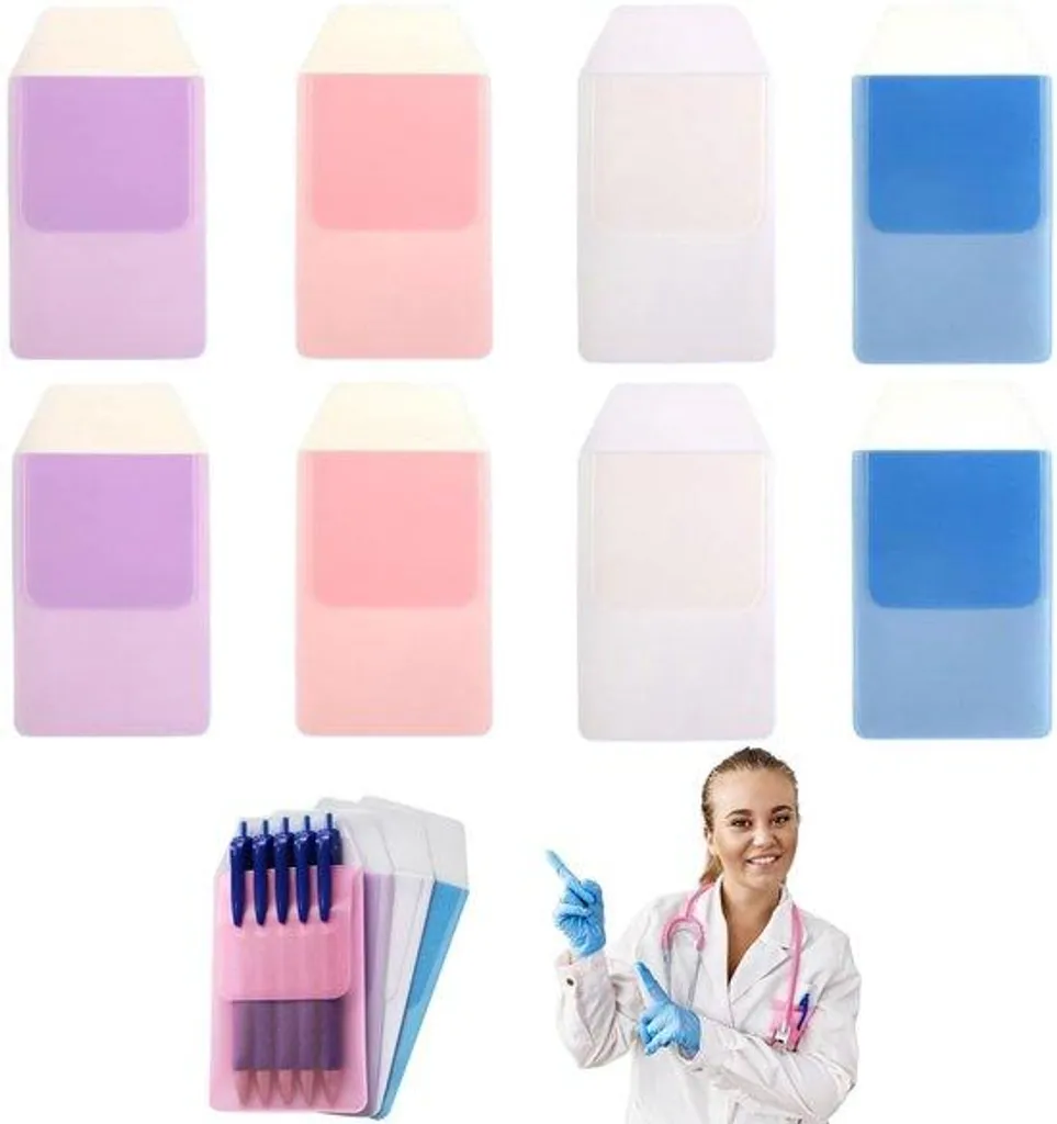Porte-crayons pour blouse médicale et chemise lot de 8 étuis PVC étanches