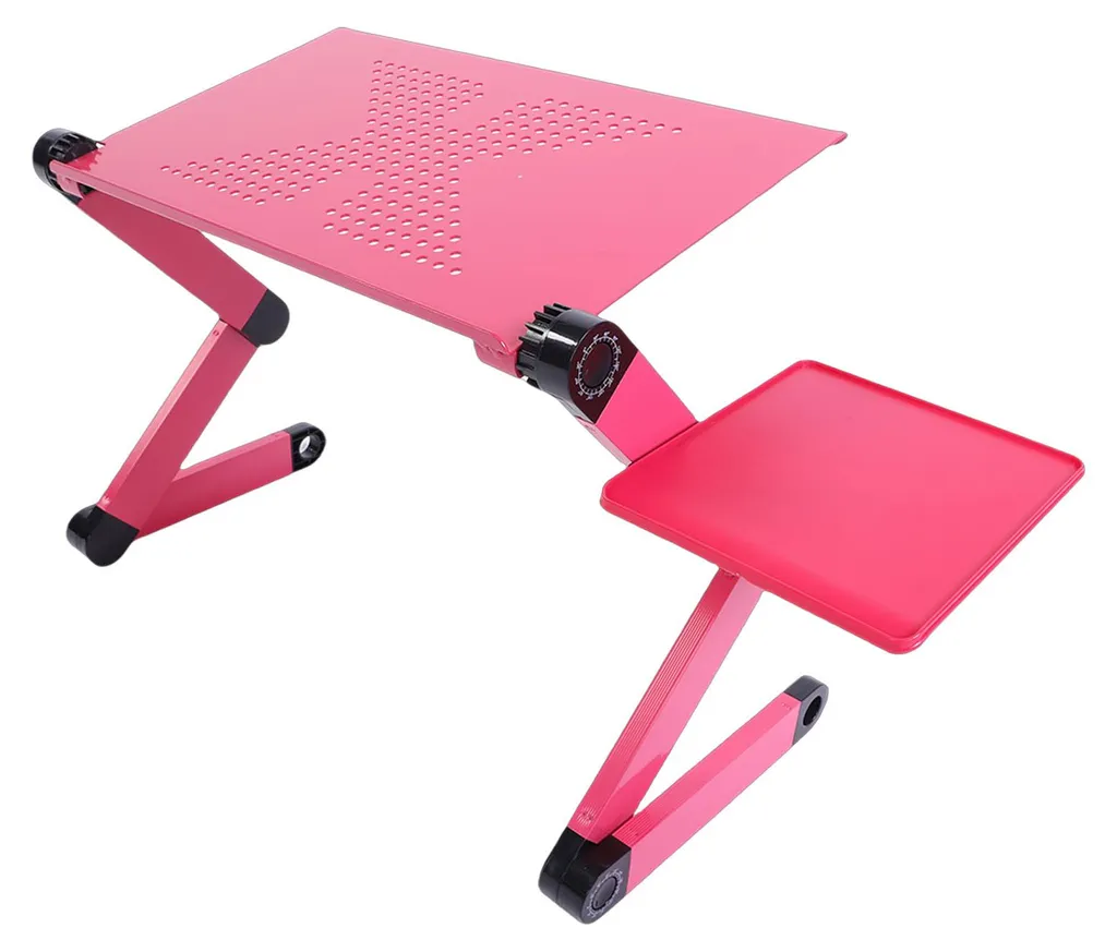 Support de Table pour Ordinateur Portable Ventilé Pliable Rouge