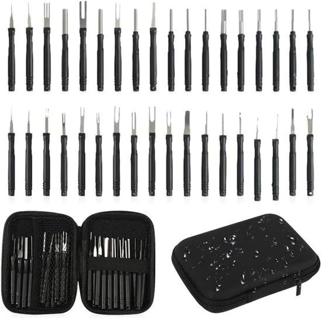 Extracteur de cosses avec capuchon protecteur - Kit 36 pièces acier