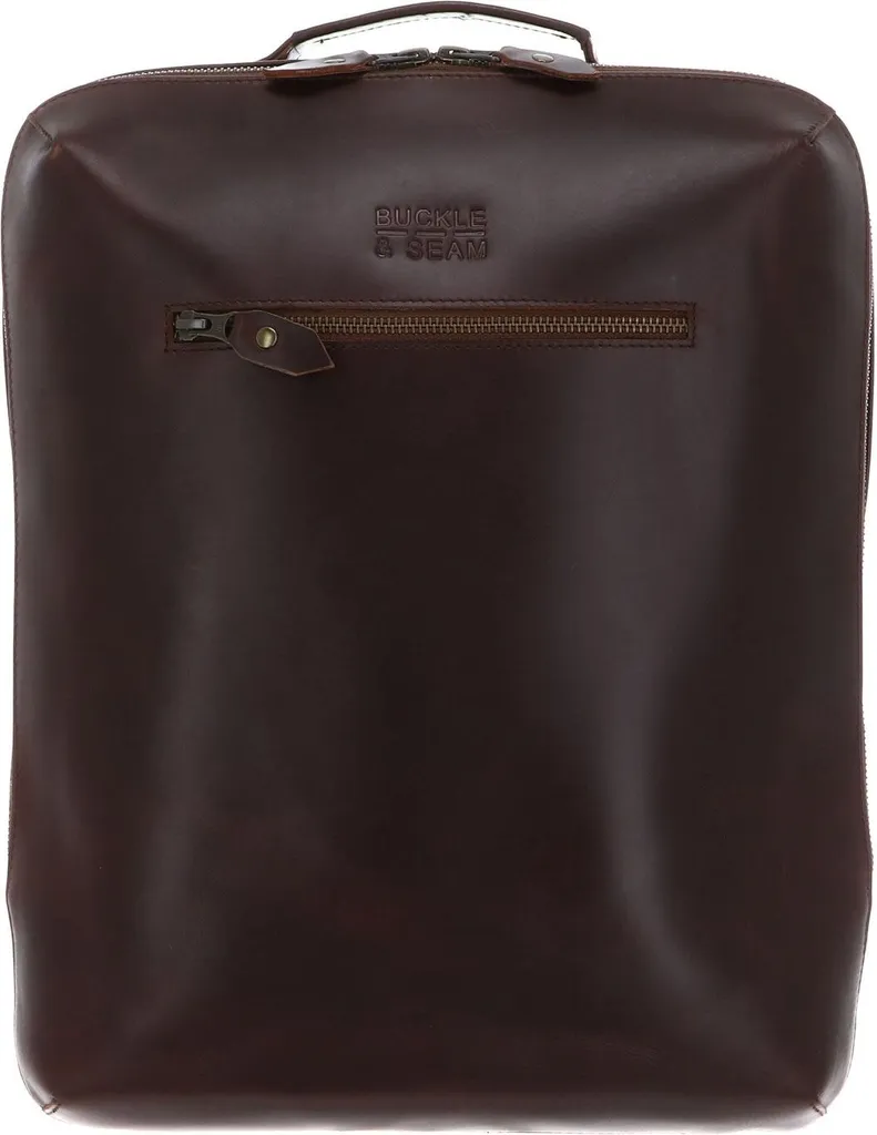 Mik Backpack Brown / Blu Buckle & Seam - Sac à dos ordinateur en cuir