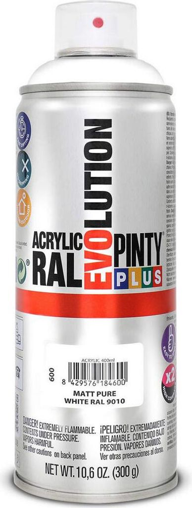 Pintyplus Evolution Aerosolfarbe 520cc Ral 9010 Reinweiß Matt