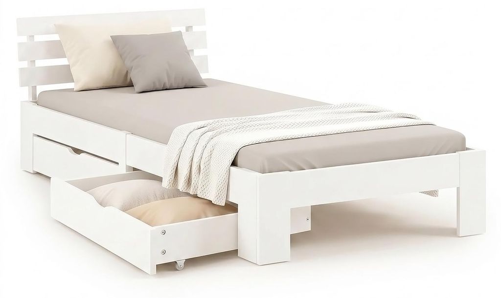 Drevená posteľ Homestyle4u, rozmery 90x200 cm, s 2 Obrázok produktu 