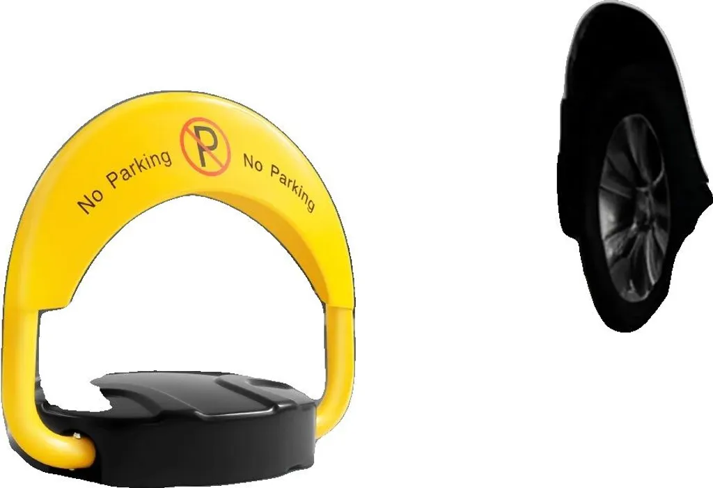 Barrière de parking rabattable électrique et télécommandée coloris jaune