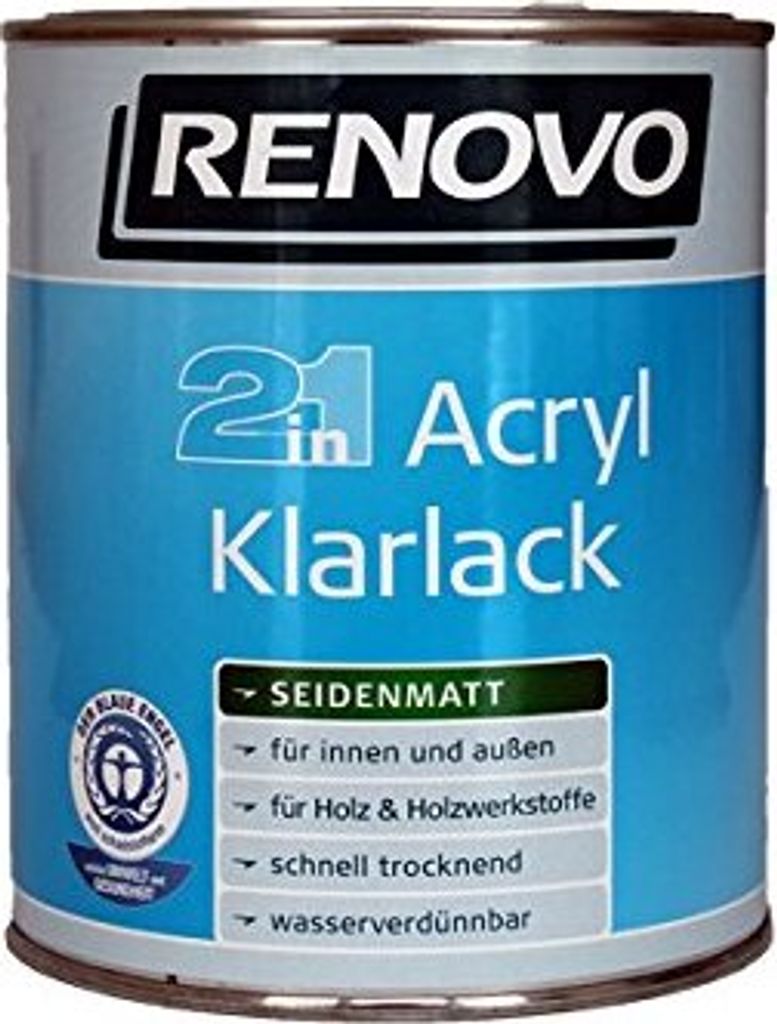 Renovo Acryl seidenmatter 2 in 1 Klar-Lack 2,5 l für innen Produktbild 