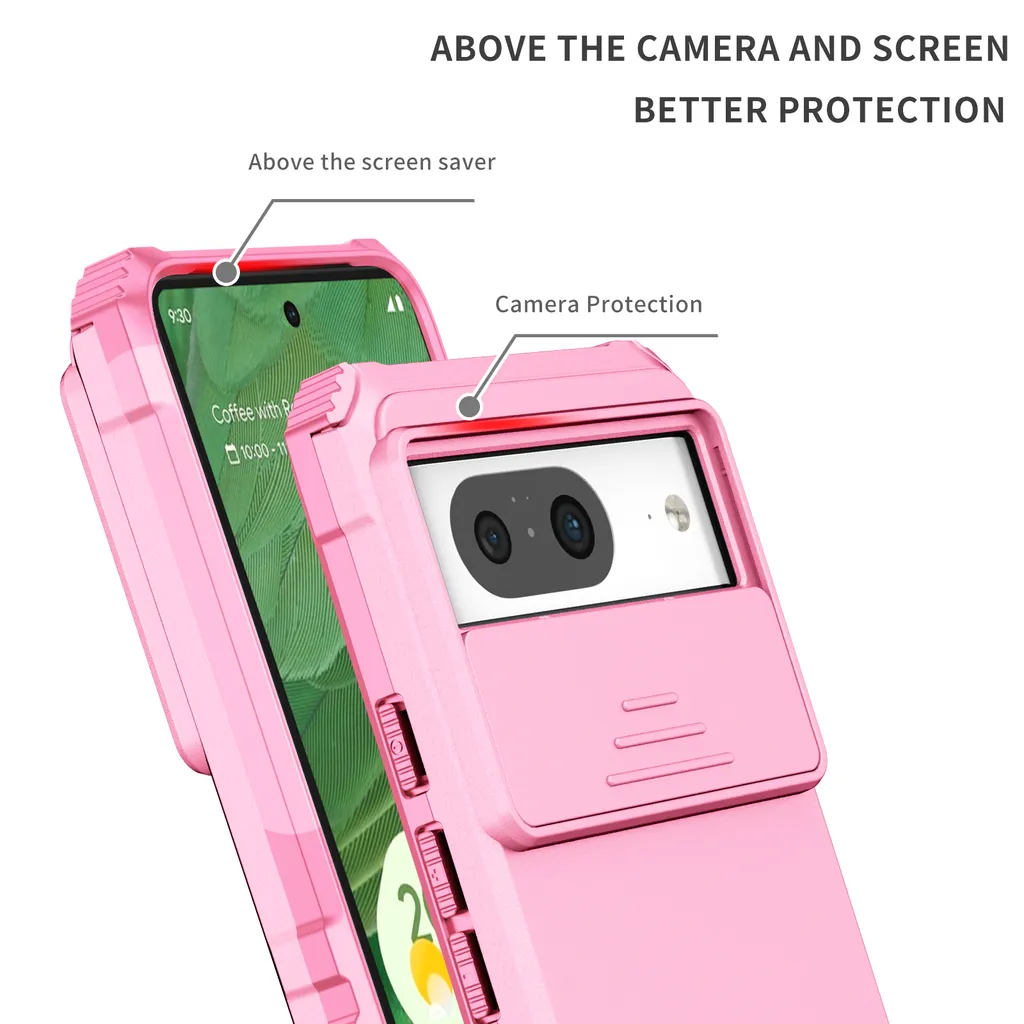 Custodia Rosa Google Pixel 8 Antiurto Elegante con Kickstand - 5