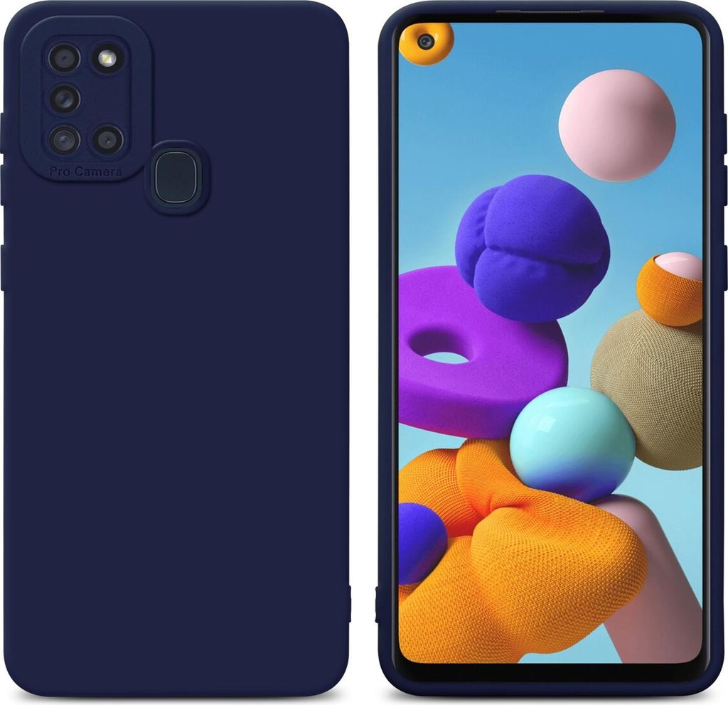 Cadorabo Hülle für Samsung Galaxy A21s Schutz Hülle in Blau TPU Silikon Etui Case Handyhülle