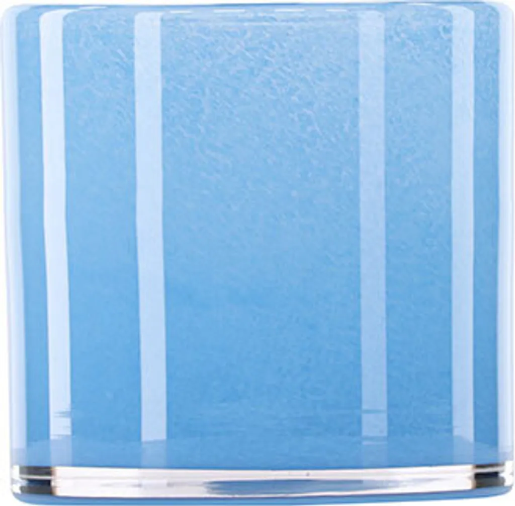 Glora bougeoir chauffe-plat bleu clair en verre pour bougie standard