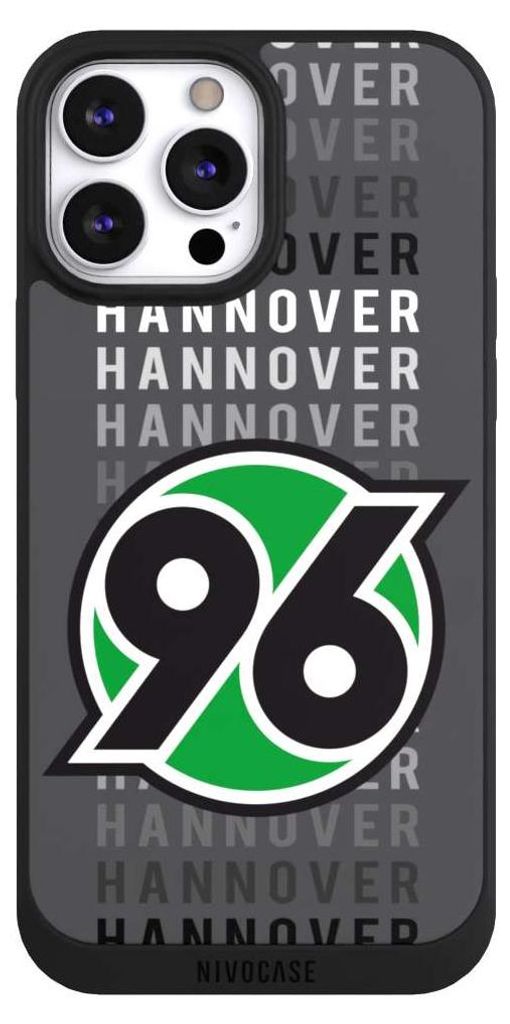 NIVOCASE Handyhülle für Apple iPhone 13 Pro Max Hülle NIVOpure Case Schwarz H96 Hannover 96 Offizielles Lizenzprodukt