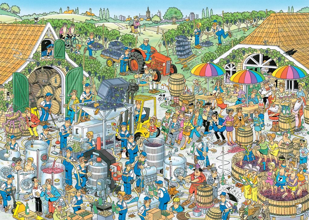 Jan van Haasteren - Auf dem Weingut (1000 Teile), 1000 Produktbild 