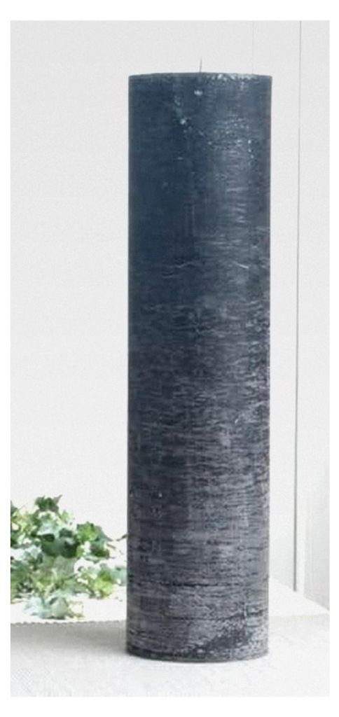 Rustikale Stumpenkerze, 40 x 10 cm Ø, anthrazit-schwarz Produktbild 