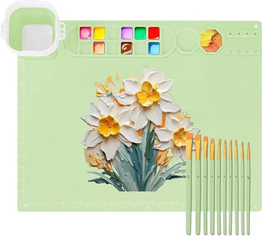 Tapis de protection pour panneaux en silicone vert 50x40 cm antidérapant