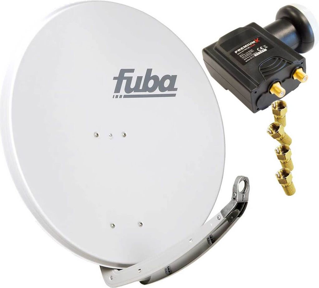 Fuba DAA 850 G Satellitenantenne Aluminium Grau PremiumX DELUXE Twin LNB