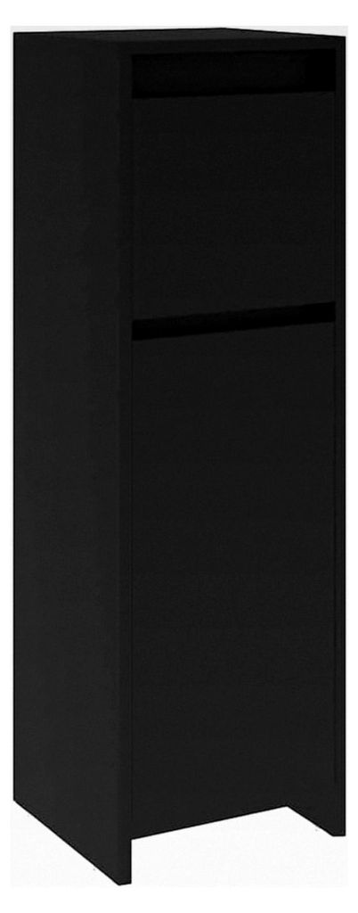 Badezimmerschrank 30x30x95 cm, Schwarz, Holzwerkstoff, Stauraum, Modernes Möbel für Waschraum und Zuhause