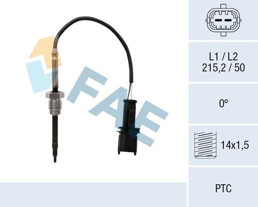 FAE 68069 Abgastemperatursensor für OPEL Corsa D Schrägheck (S07) M14x1,5 215mm
