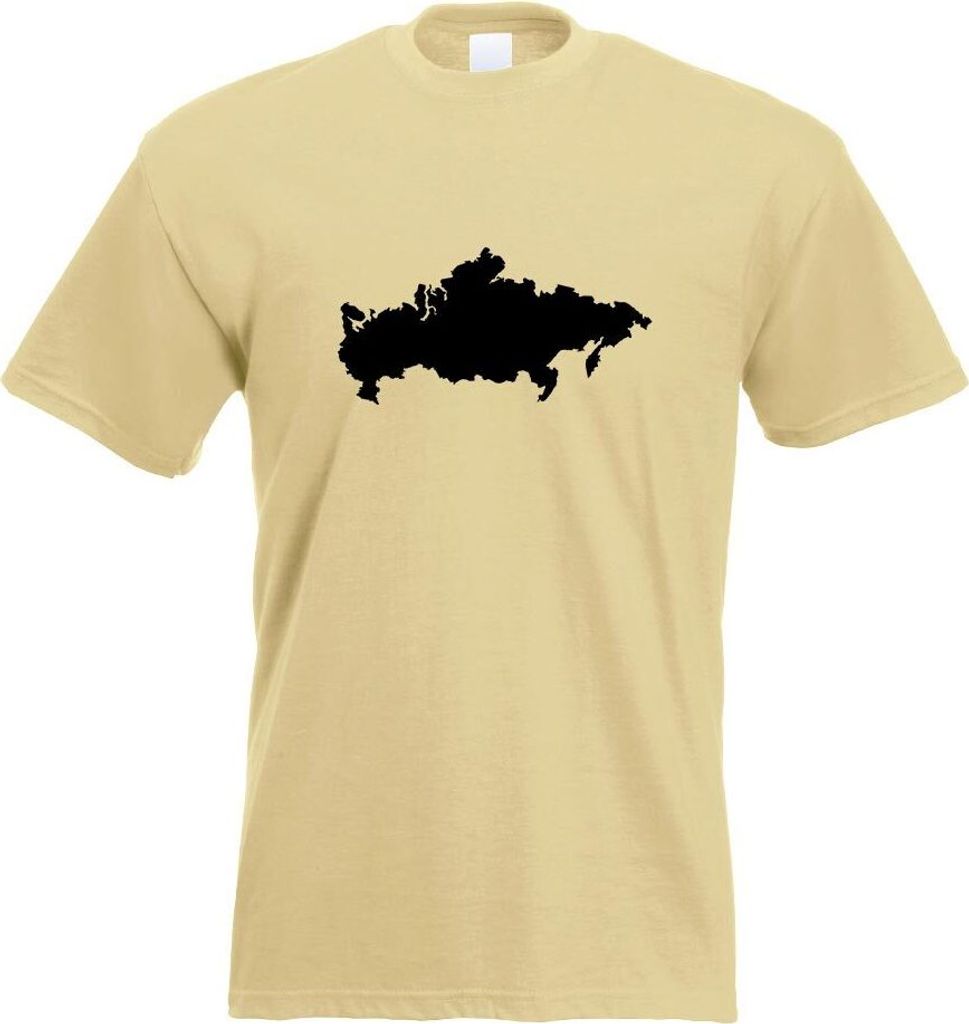 Kiwistar - T-Shirt - Khaki - Russland Umriss Kontur Herren Funshirt Bedruckt Design Sprüche Spruch Motive - mit Motiv Bedruckt - Funshirt Design -...