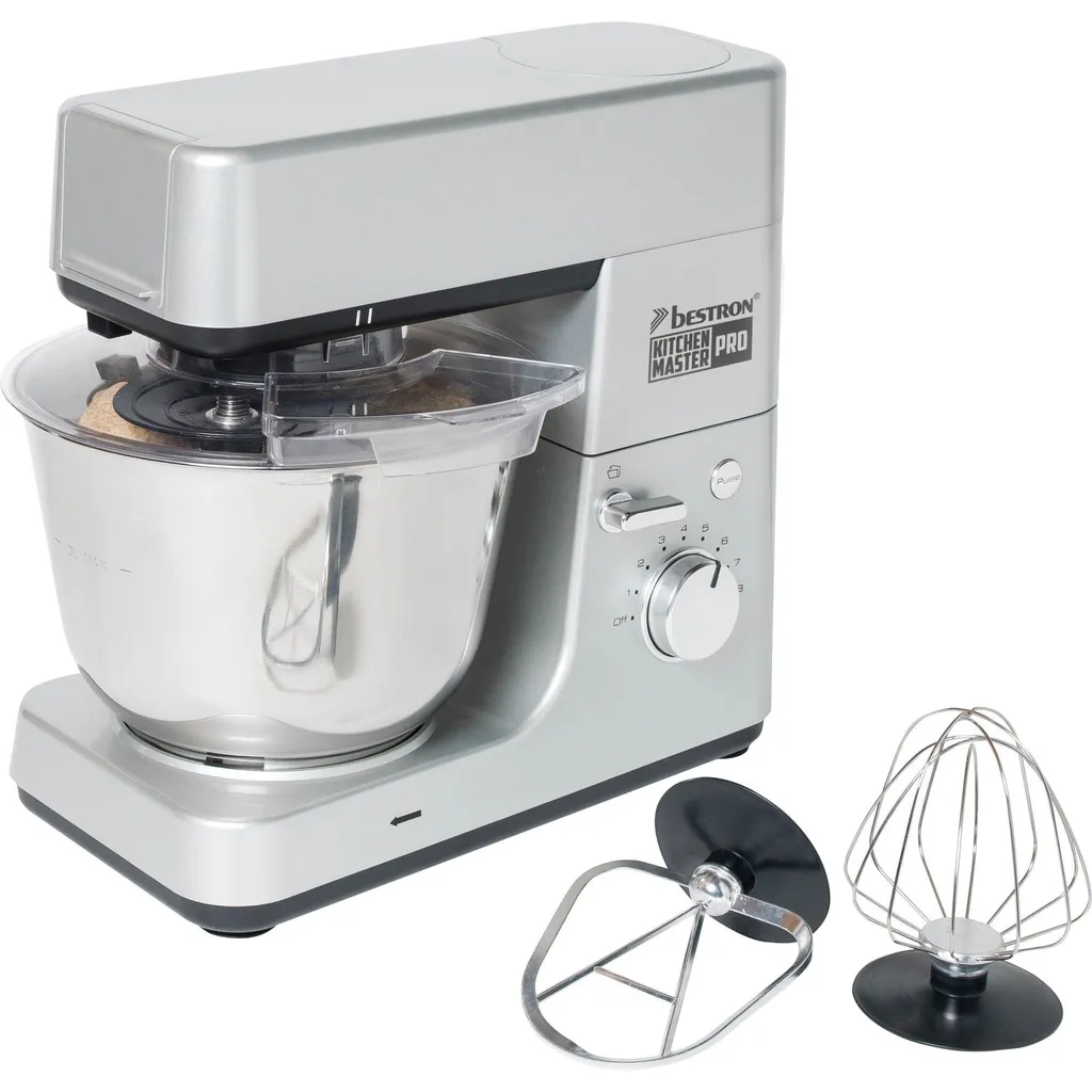Robot Pâtissier Multifonction Bestron 1600W avec Bol Inox de 5L