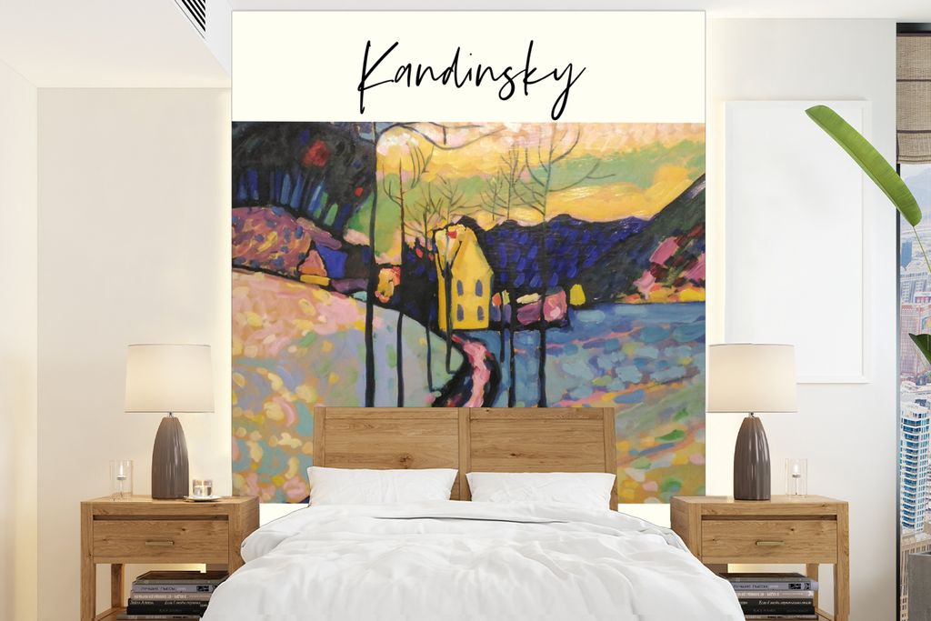 MuchoWow Fototapete für Wohnzimmer oder Schlafzimmer Wandtapete Vinyl Motivtapete Winterlandschaft - Wassily Kandinsky - 165x220 cm - Wanddekora...