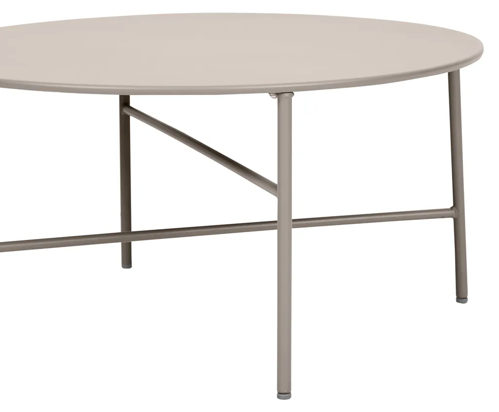 Table de jardin en acier traité gris Ø70 cm résistante aux UV