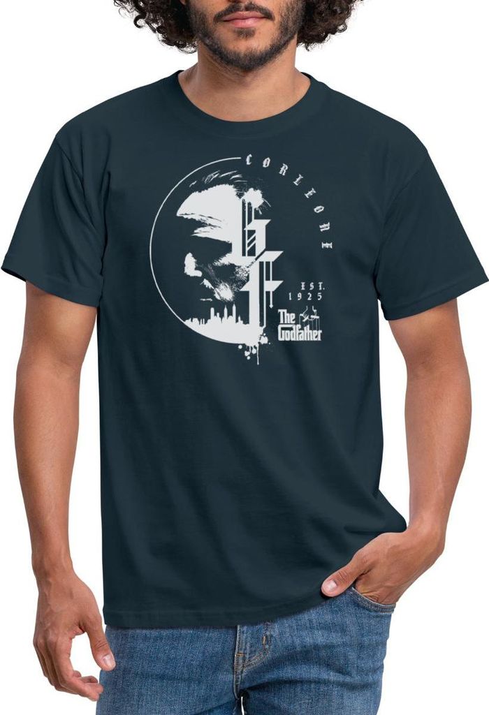 Spreadshirt Der Pate The Godfather Don Corleone Logo Mafia Film est. 1925 Männer T-Shirt, S, Navy