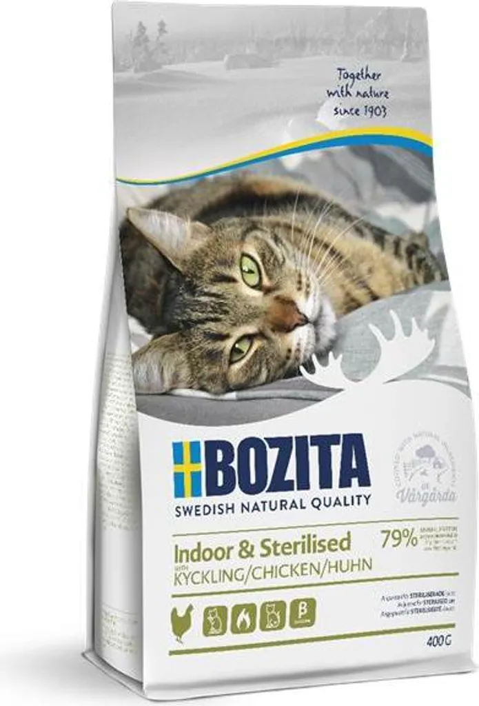 Bozita Cat Indoor & Sterilised Pollo 400g - Dieta Bilanciata Senza Cereali