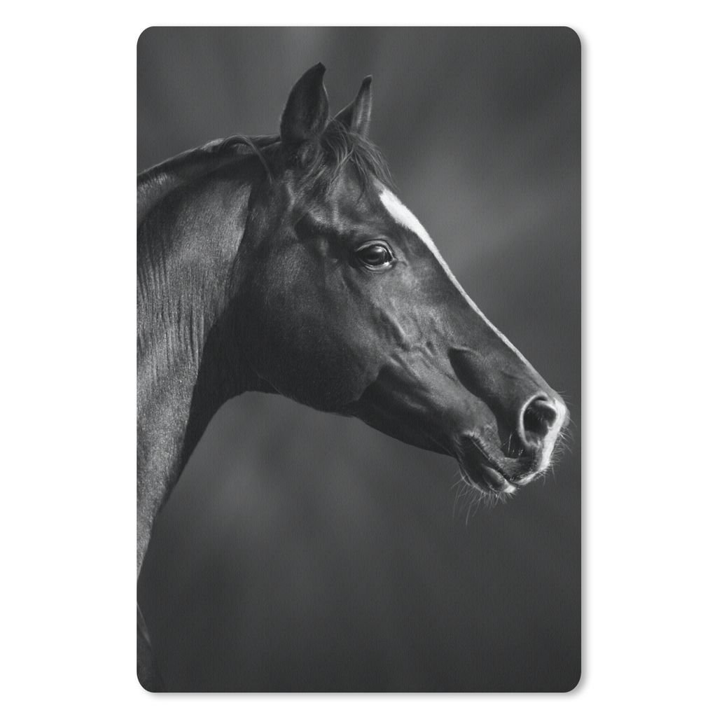 MuchoWow® Mauspad Mousepad Pferd - Tiere - Schwarz - Weiß - Produktbild 