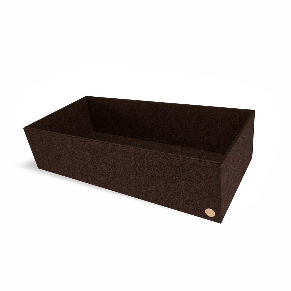 Aufbewahrungsbox CLEAN Filz 33 x 70 x 18 cm ohne Deckel in dunkelbraun meliert
