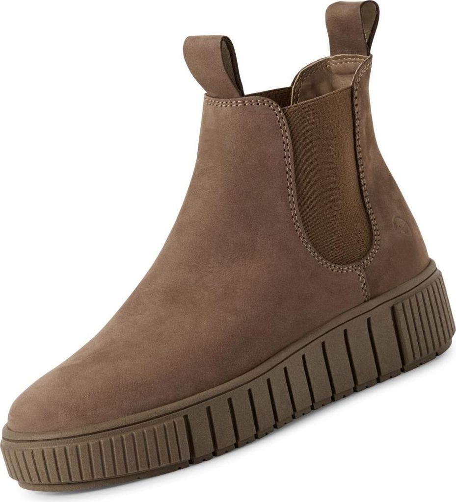 Tamaris Damen Leder Chelsea Boots Braun