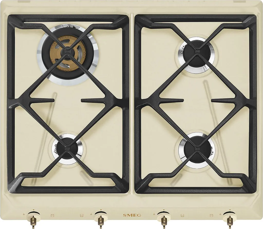 Plaque de cuisson gaz 4 feux Smeg SRV864POGH 60 cm inox argenté