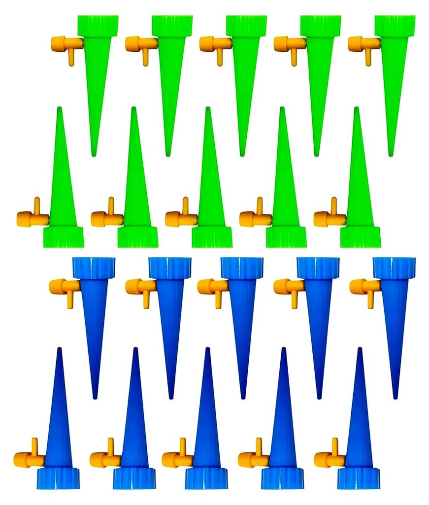Automatische Bewässerung, 20 Stück für Garten, Balkon und Zimmerpflanzen, Gießhilfe Flasche in Grün oder Blau, 11 cm Länge