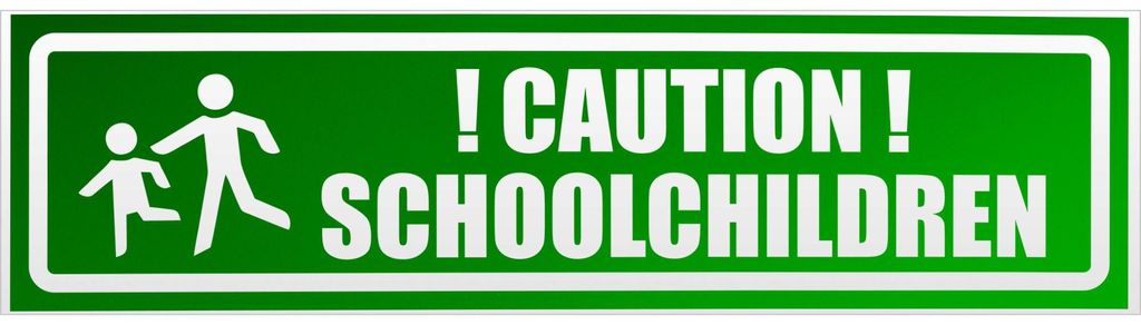 Kiwistar Caution schoolchildren invertiert Magnetschild Schild magnetisch - 20cm Grün - reflektierend - Magnetfolie für Auto PKW Kfz