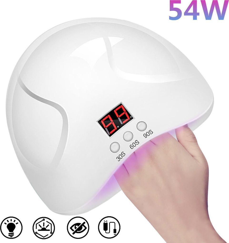 54W inteligentna lampa LED UV do paznokci z ekranem LCD z 3 Zdjęcie produktu
