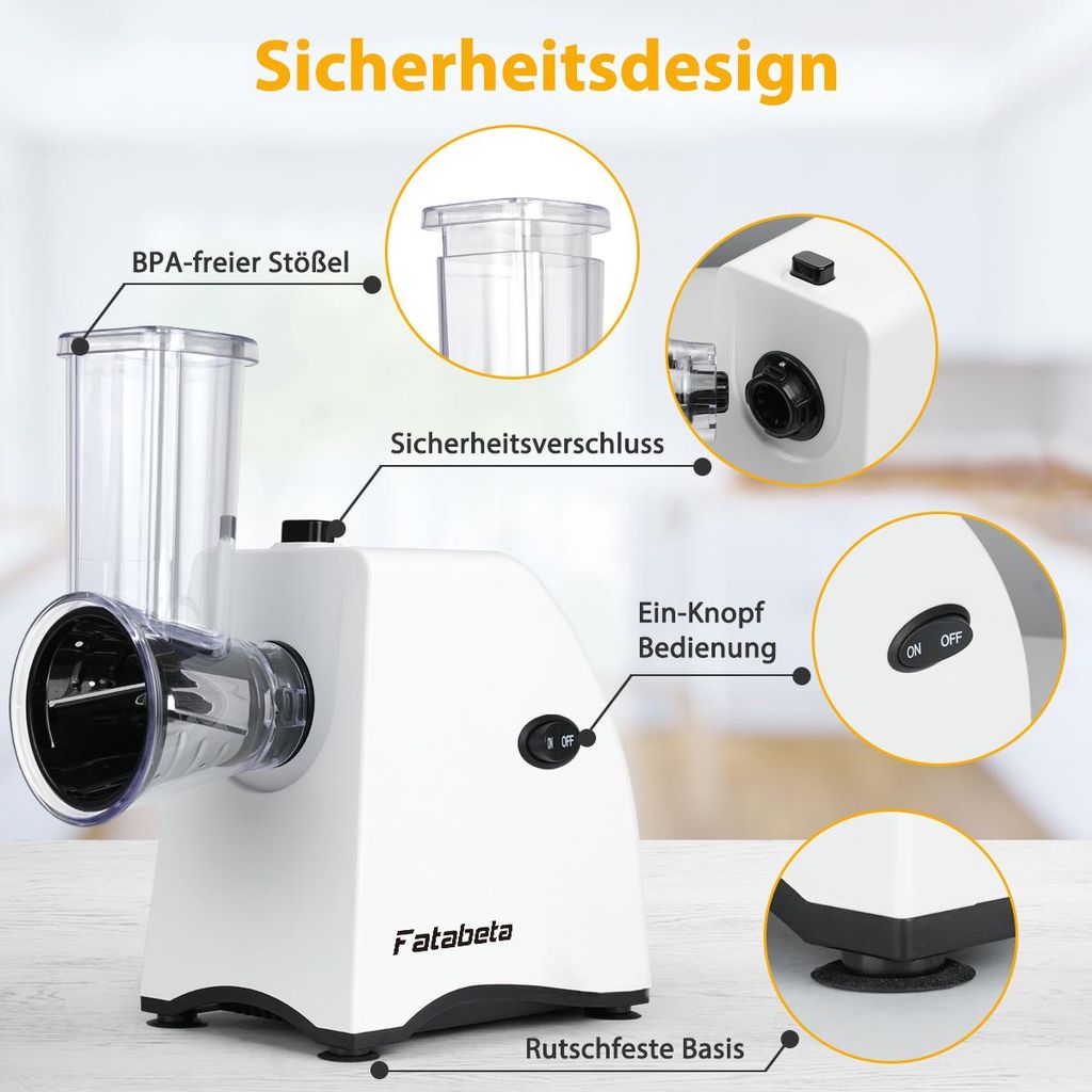 FATABETA 5-in-1 Elektrischer Gemüseschneider, 250 W