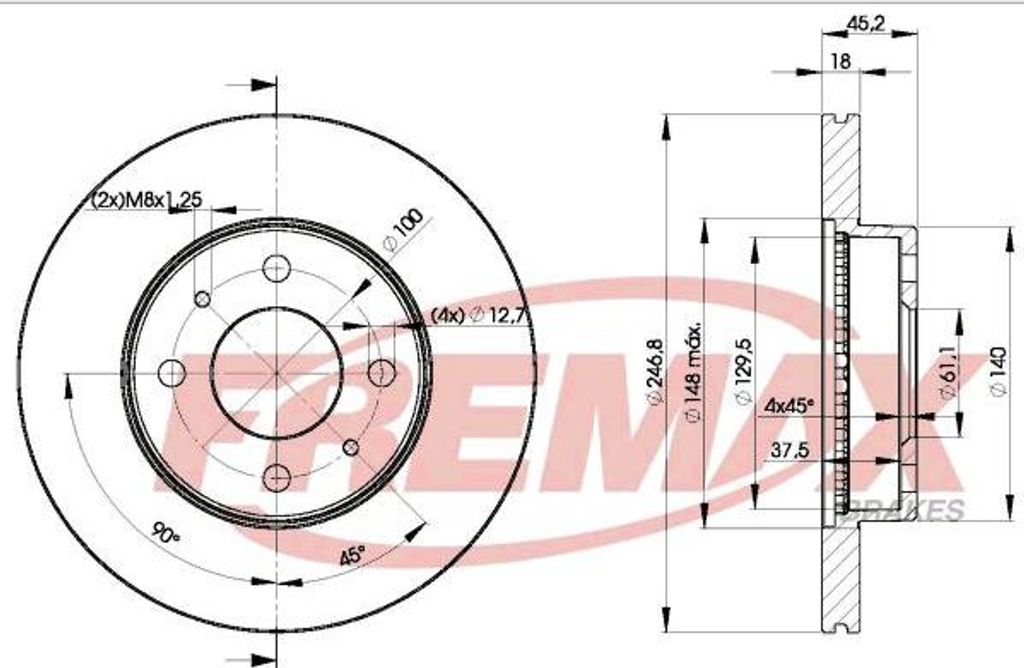 FREMAX BD-0602 Bremsscheibe OE 402060M801 kompatibel mit Almera