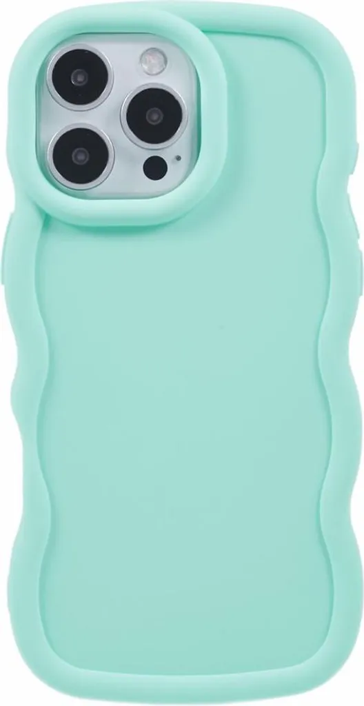 Cover iPhone 16 Pro Silicone Phonesta Wavy Verde Menta - Protezione Soft