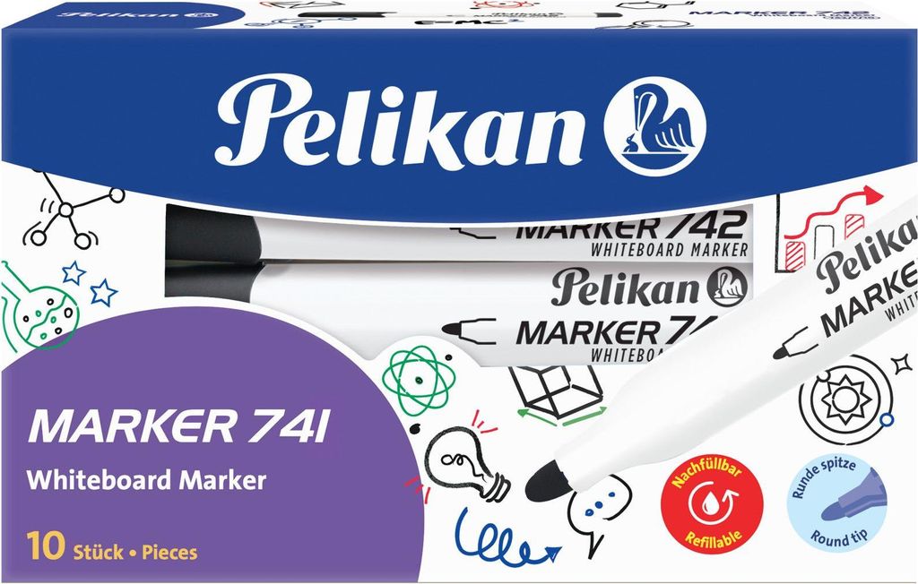 Pelikan 741, 10 Stück(e), Schwarz, Rundspitze, Schwarz, Produktbild 